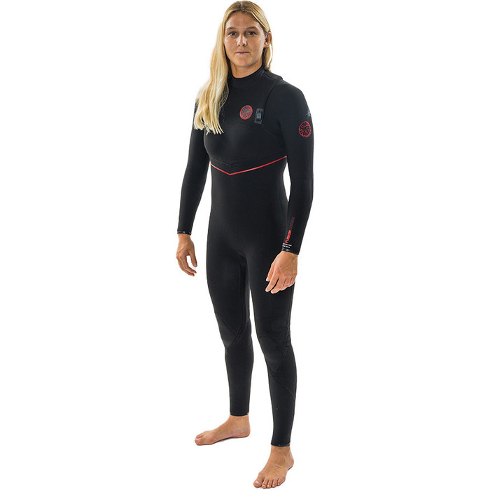 2024 Rip Curl Mujer Flashbomb Fusion 4/3mm Zip Free Neopreno 159WFS - Black